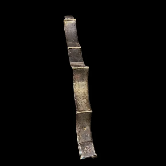 Vintage Mexico Sterling Silver & Crushed Turquoise Inca/Mayan Panel Bracelet - Picture 8 of 13